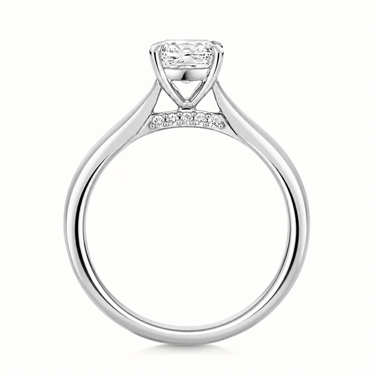 18ct gold cushion lab diamond engagement ring alternative view