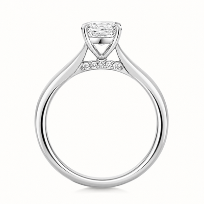 18ct gold cushion lab diamond engagement ring alternative view