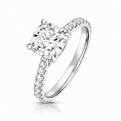 18ct gold cushion lab diamond engagement ring alternative view