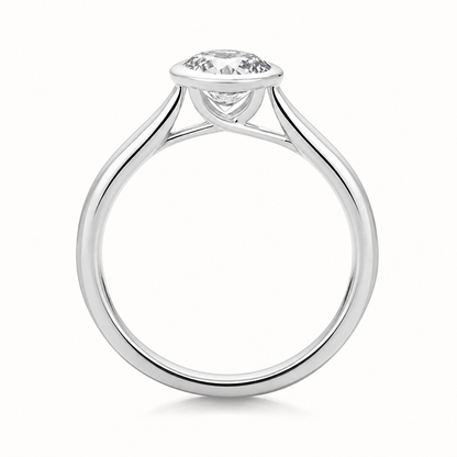 18ct gold round rubover lab diamond engagement ring alternative view