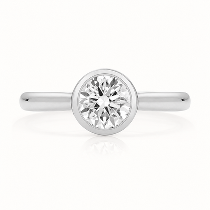 18ct gold round rubover lab diamond engagement ring alternative view