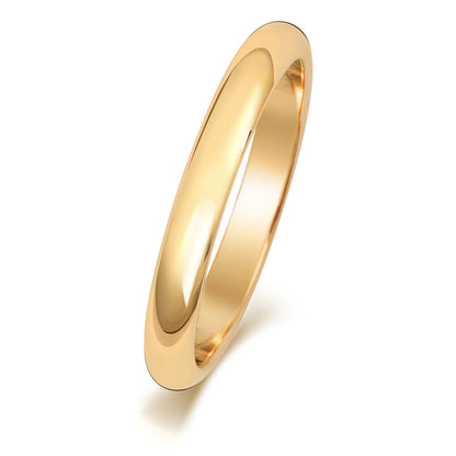 Plain D-Shape Wedding Band · 2.5mm in 9ct yellow gold