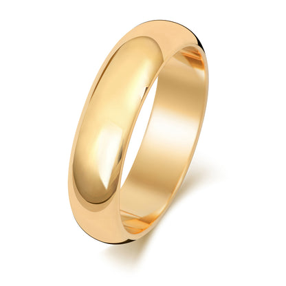 Plain D-Shape Wedding Band · 5mm in 9ct yellow gold