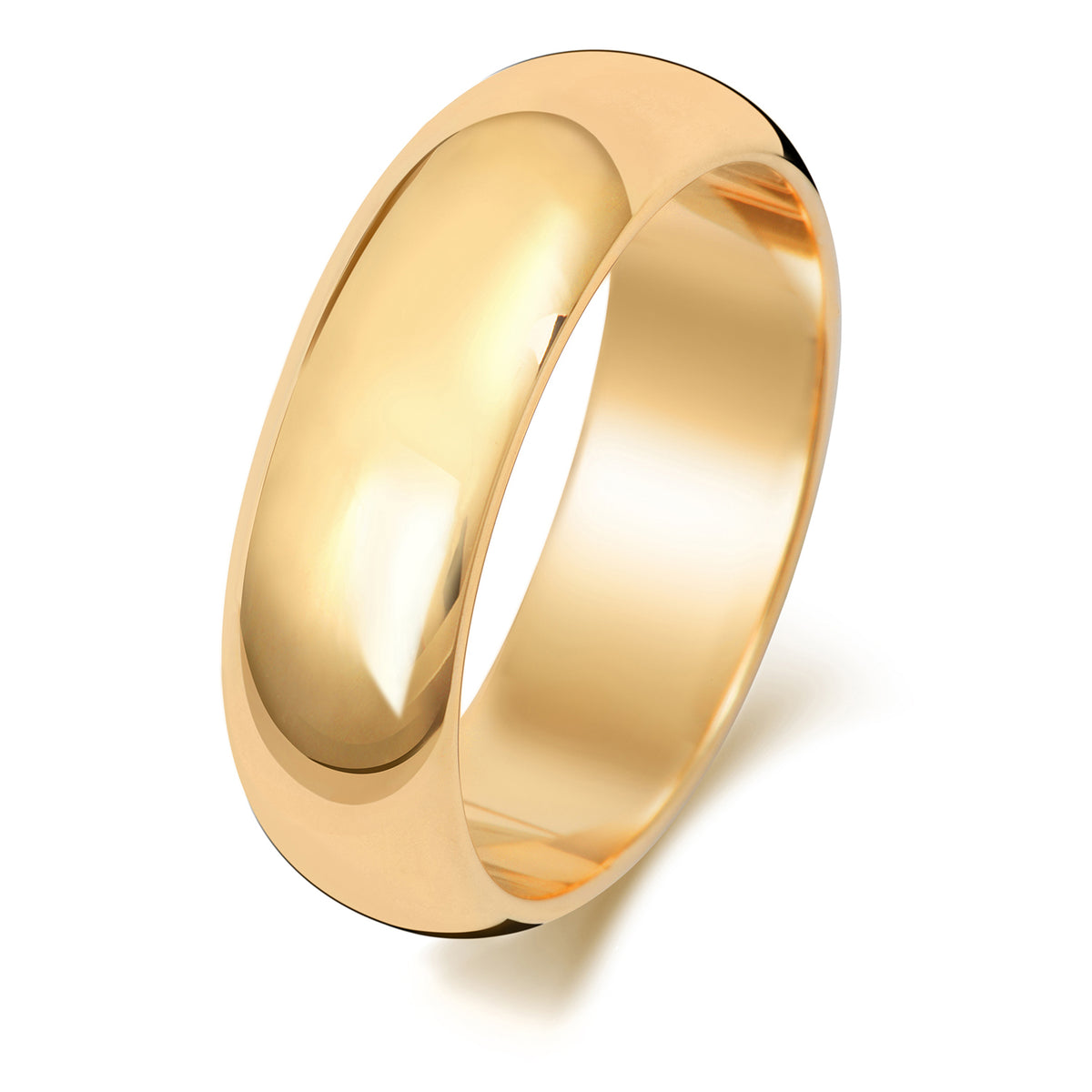 Plain D-Shape Wedding Band · 6mm in 9ct yellow gold