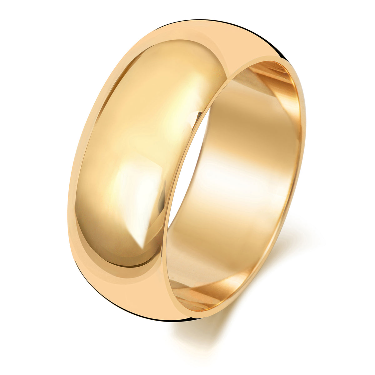 Plain D-Shape Wedding Band · 8mm in 9ct yellow gold
