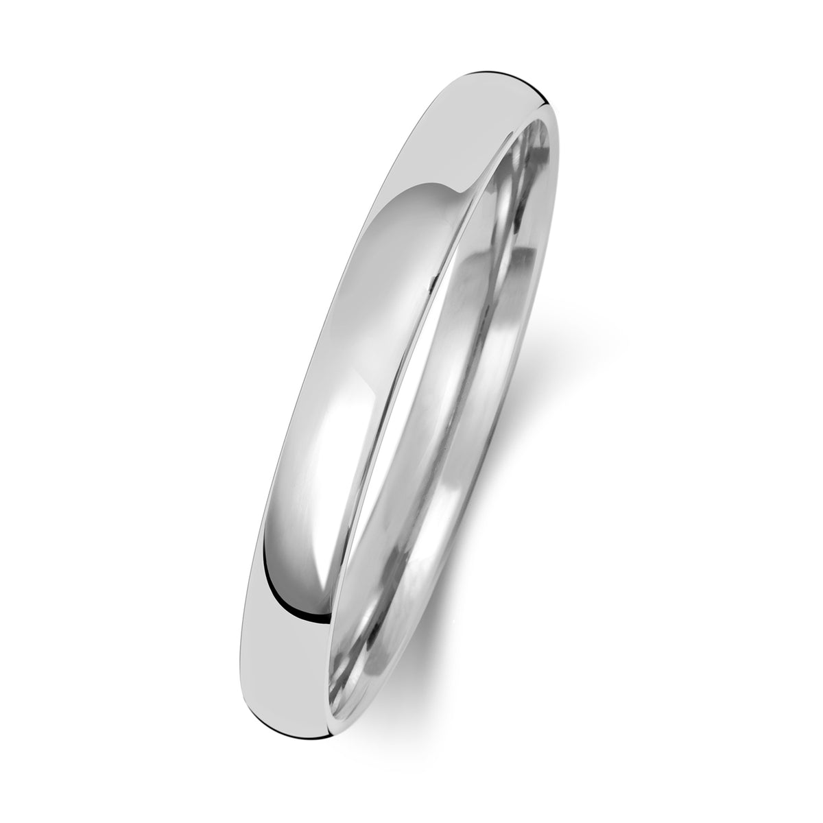 Plain Slight Court Wedding Band · 2.5mm in 9ct white gold