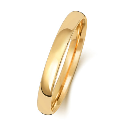 Plain Slight Court Wedding Band · 2.5mm in 9ct yellow gold