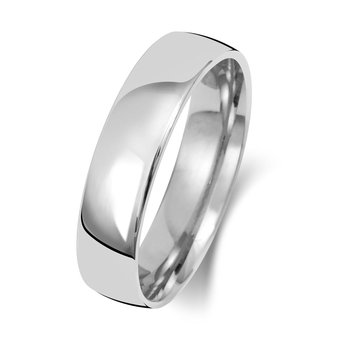 Plain Slight Court Wedding Band · 5mm in 9ct white gold