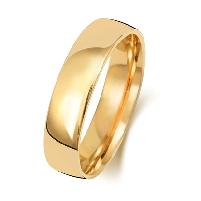 Plain Slight Court Wedding Band · 5mm in 9ct yellow gold