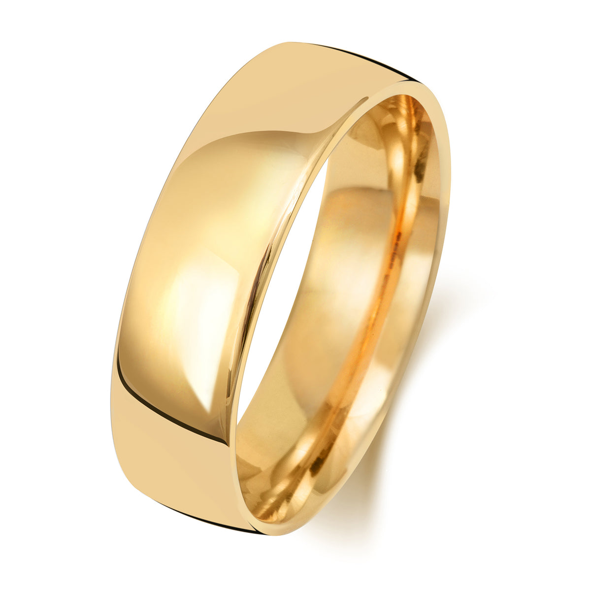 Plain Slight Court Wedding Band · 6mm in 9ct yellow gold