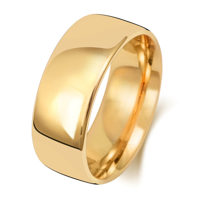 Plain Slight Court Wedding Band · 8mm in 9ct yellow gold