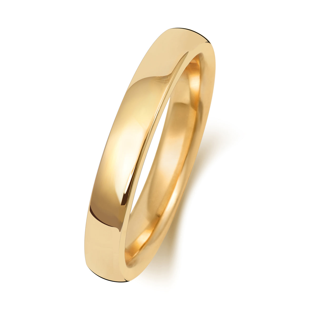 Plain Soft Court Wedding Band · 3mm in 9ct yellow gold