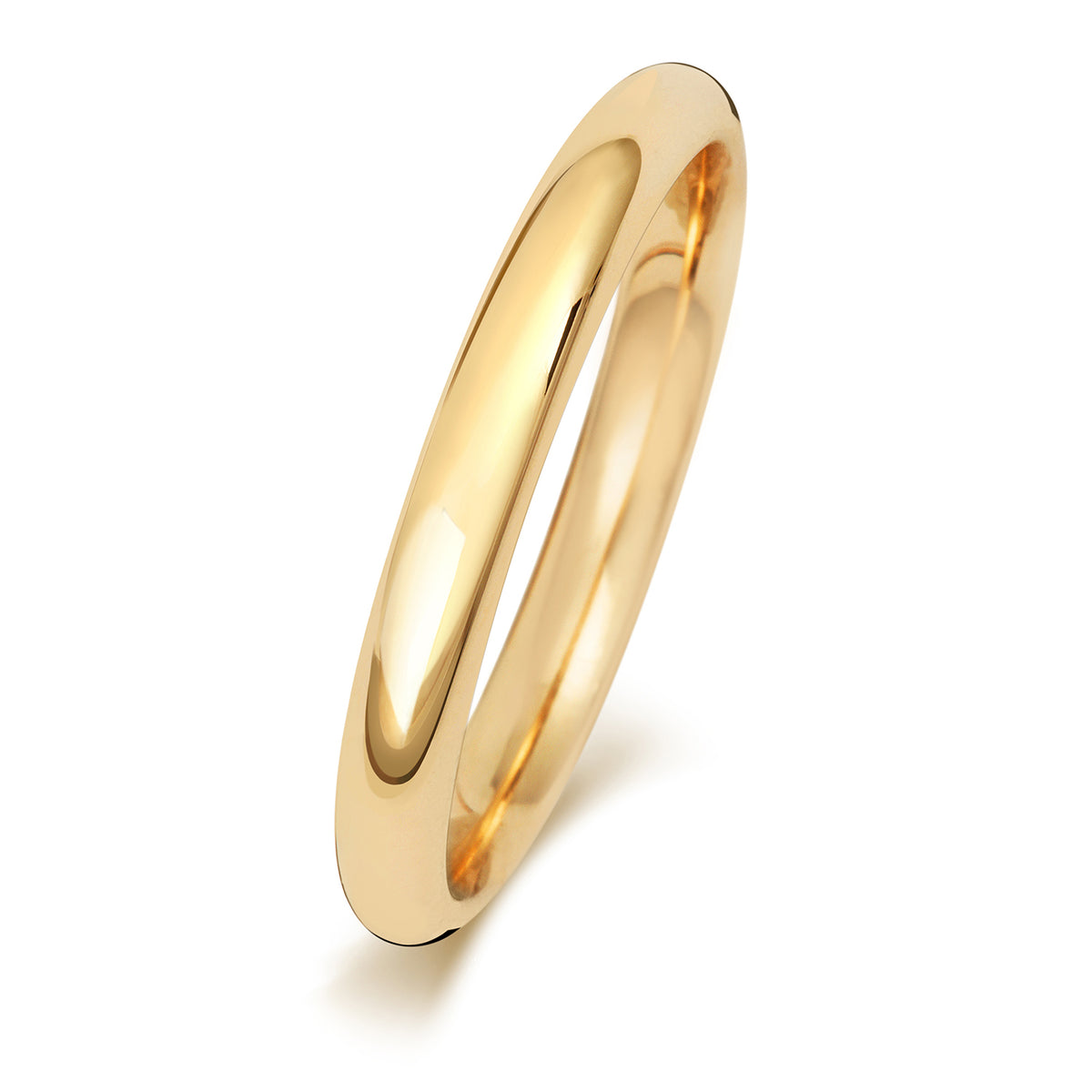 Plain Traditional Court Wedding Band · 2.5mm in 9ct yellow gold