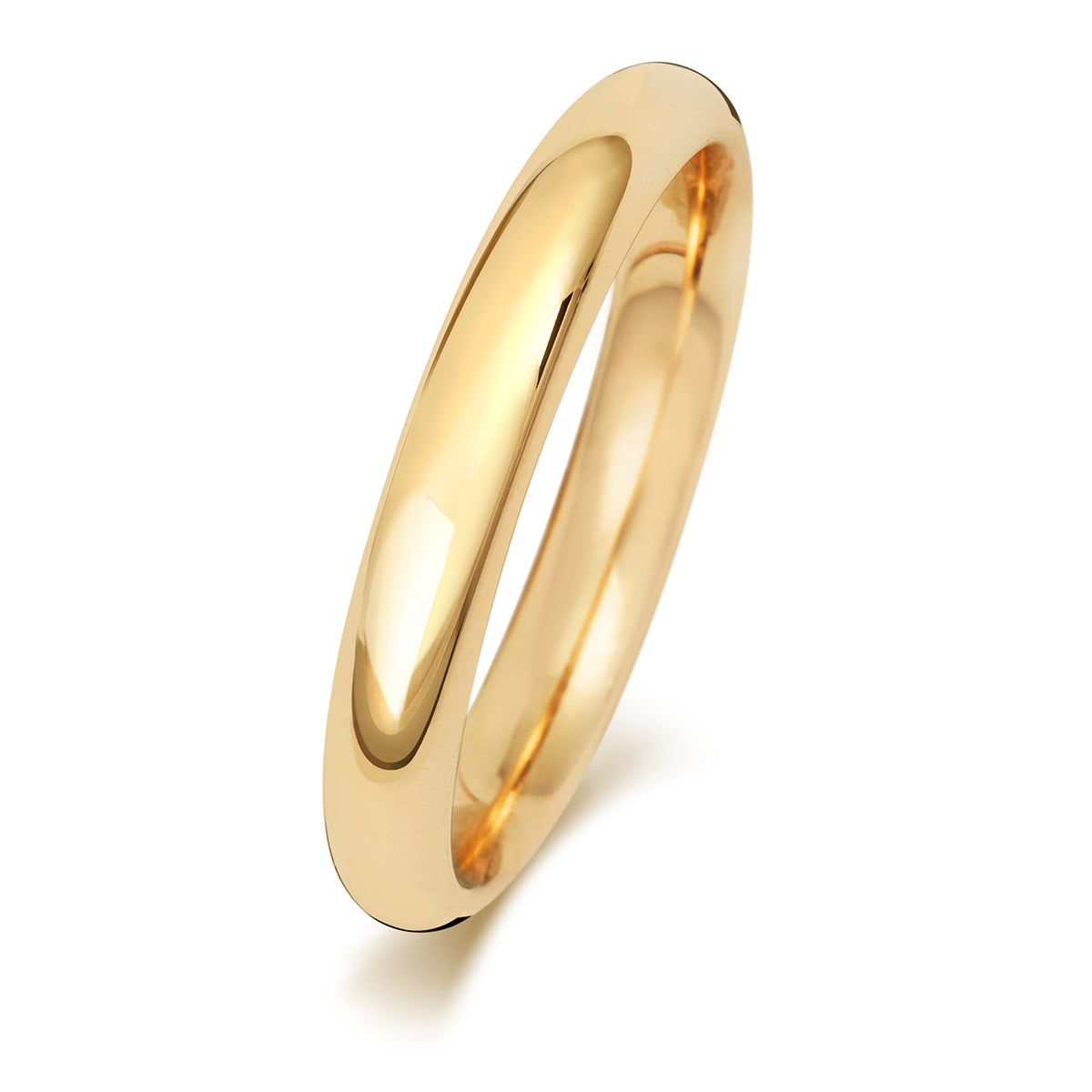 Plain Traditional Court Wedding Band · 3mm in 9ct yellow gold