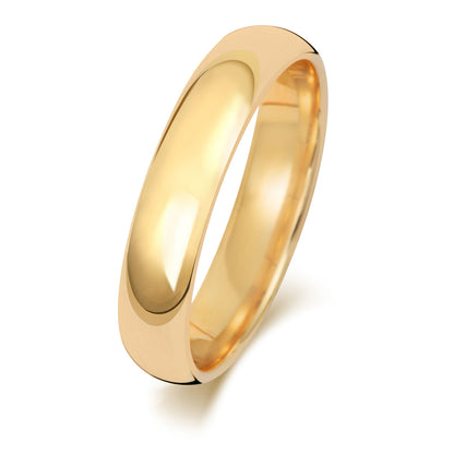 Plain Traditional Court Wedding Band · 4mm in 9ct yellow gold