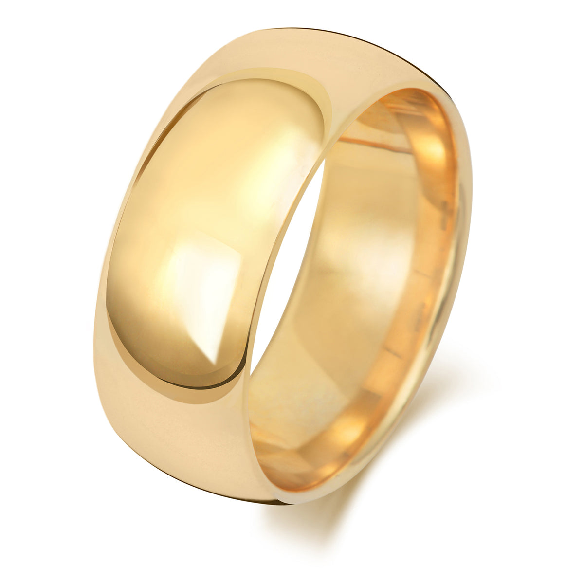 Plain Traditional Court Wedding Band · 8mm in 9ct yellow gold