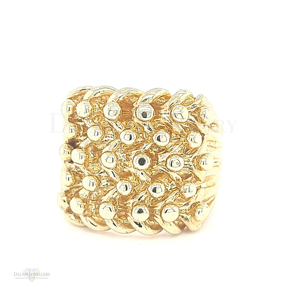 9ct Gold 5 Row Keeper Ring - 29.7g