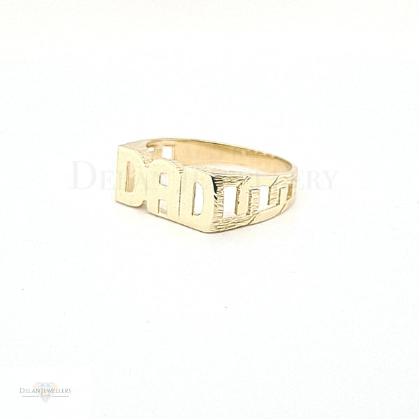 9ct Dad Ring with chain style sides - 2.8g