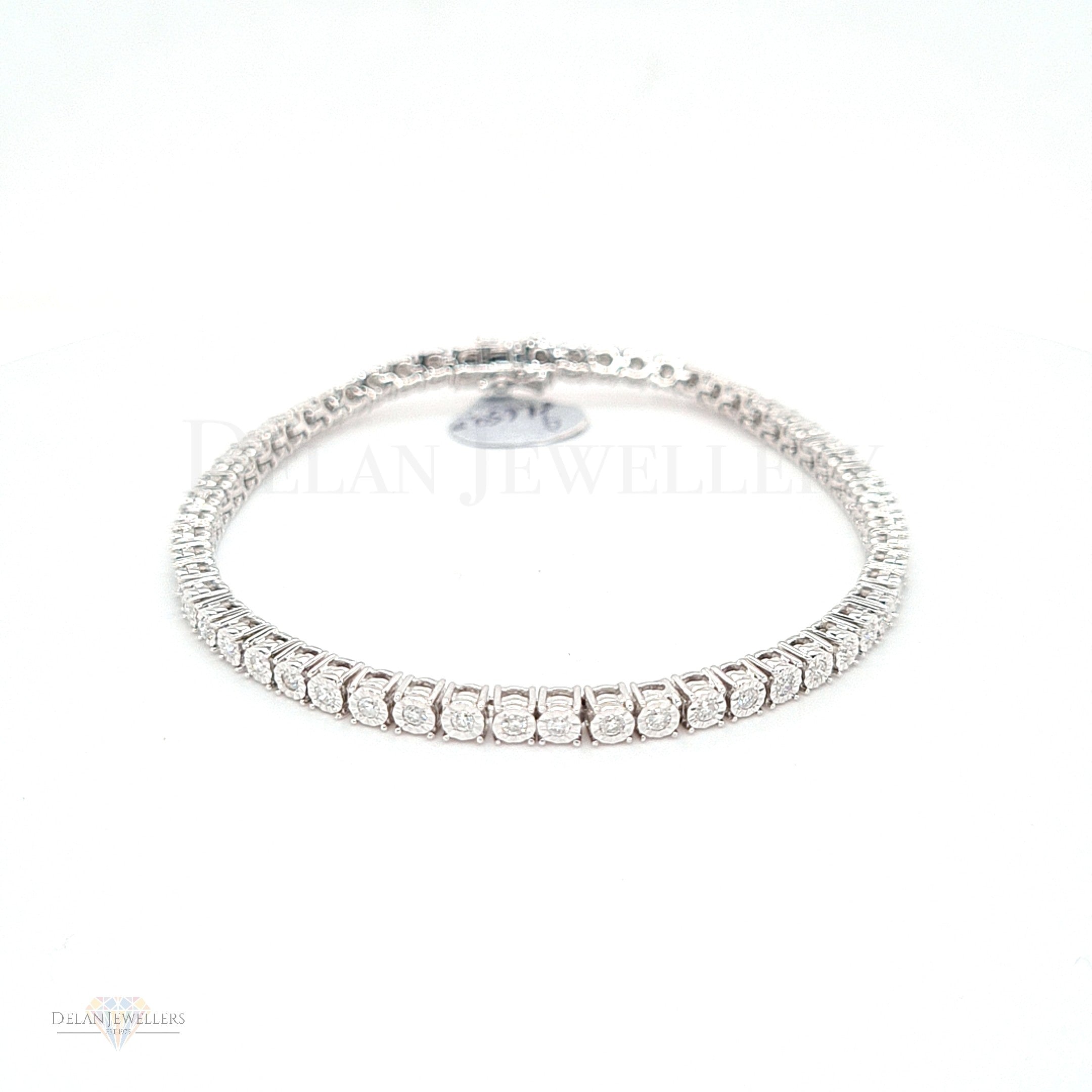 White Gold Diamond Tennis Bracelet - 1.02ct