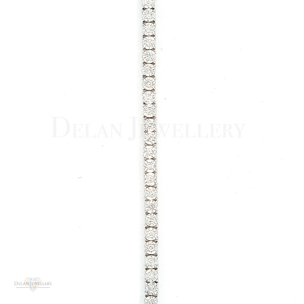 White Gold Diamond Tennis Bracelet - 1.02ct