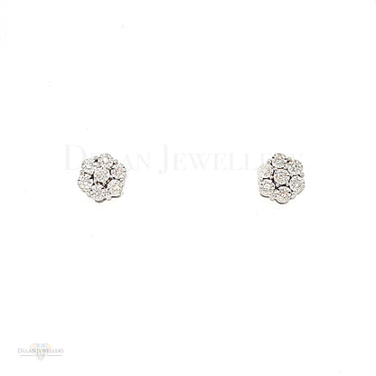 White Gold Daisy Diamond Earrings