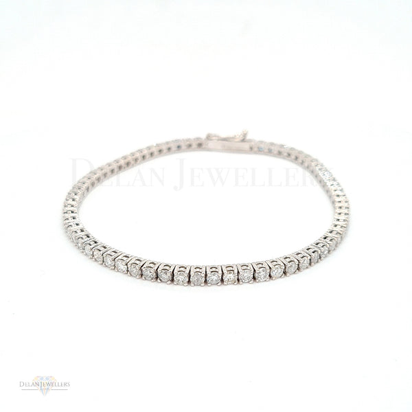 White Gold Diamond Tennis Bracelet - 3.70ct