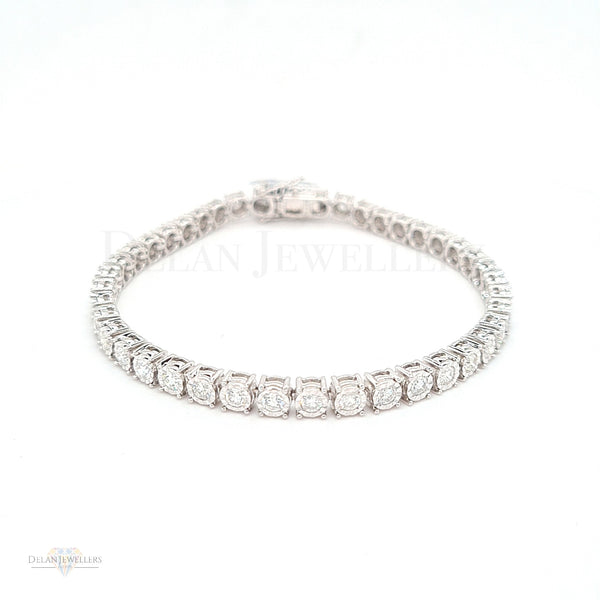 White Gold Diamond Tennis Bracelet - 3ct