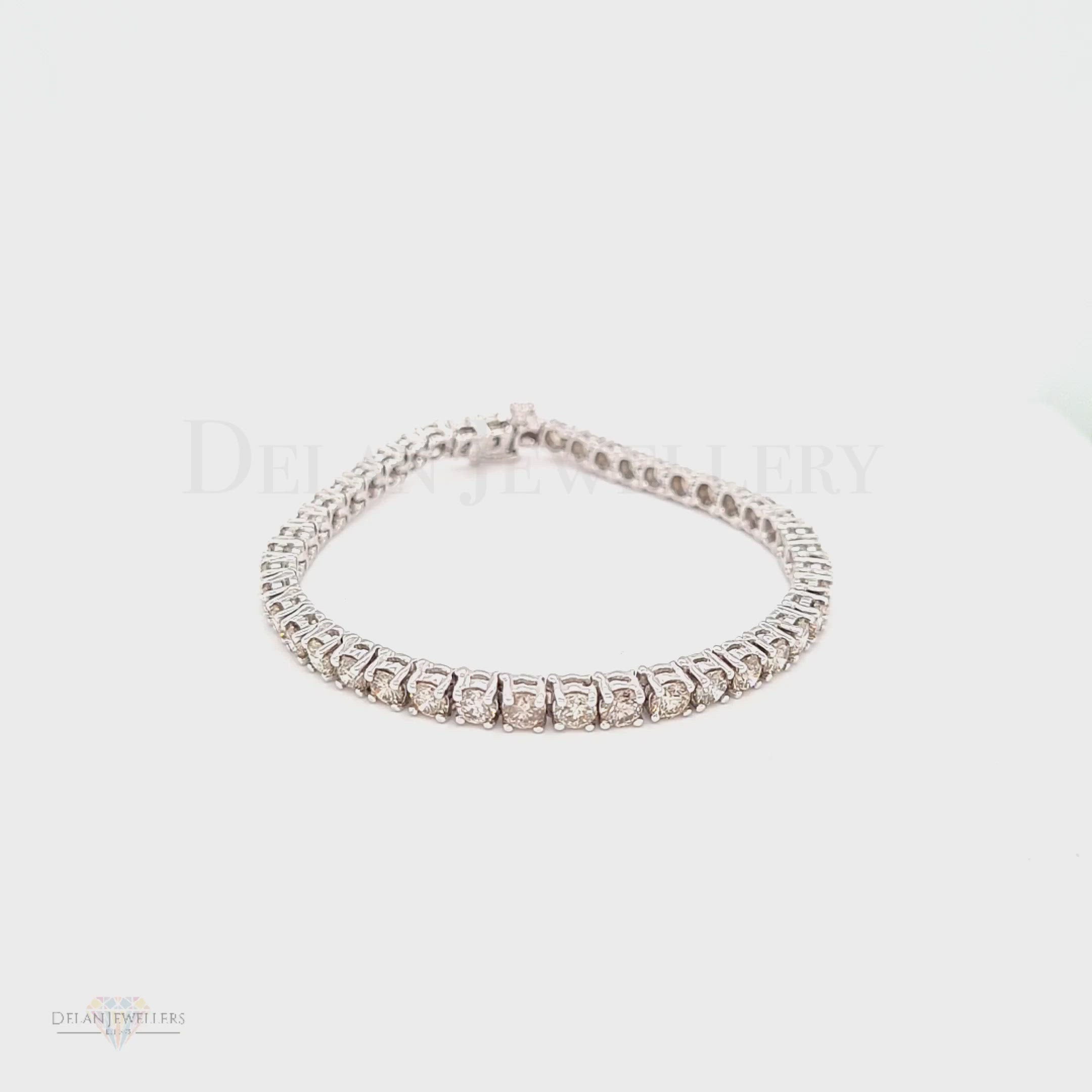 White Gold Diamond Tennis Bracelet - 8ct