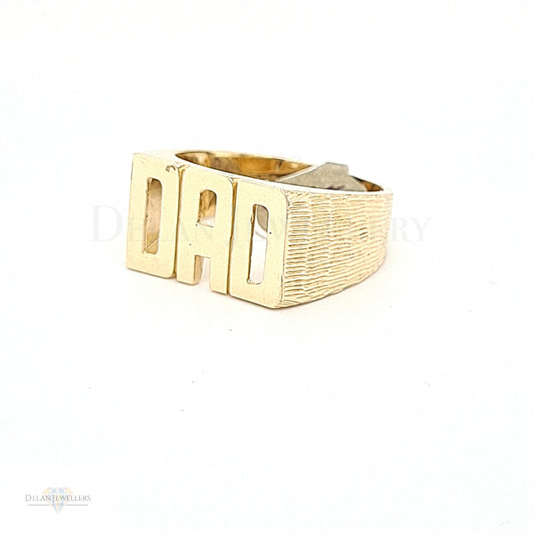9ct Dad Ring with Brushed sides