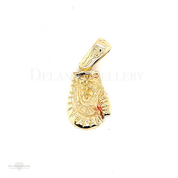9ct Yellow Gold Boxing Glove Pendant with cz stones - 9 grams