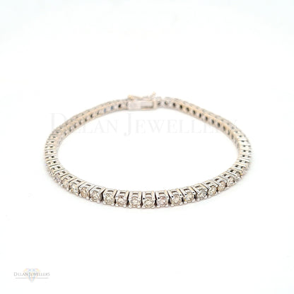 White Gold Diamond Tennis Bracelet - 4ct