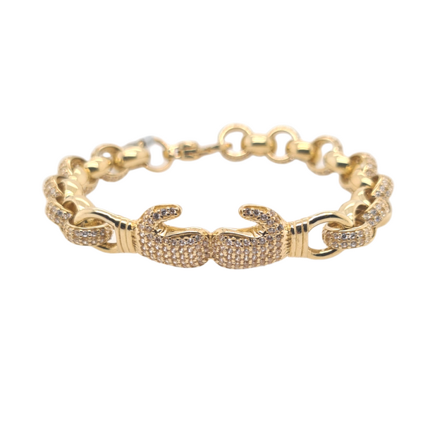 9ct Gold Children's CZ Pave Boxing Glove Bracelet