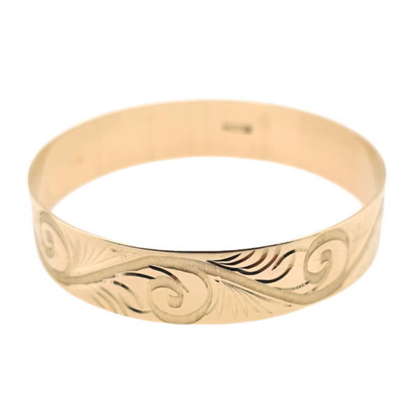 9ct Yellow Gold Baby Slave Bangle - 10mm