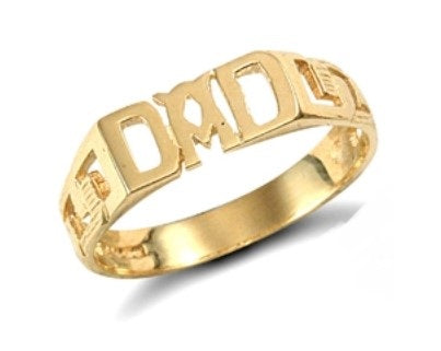 9ct Dad Ring with chain style sides - 1.6g