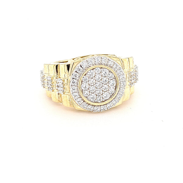 Gents Presidential Ring with CZ Shoulder stones