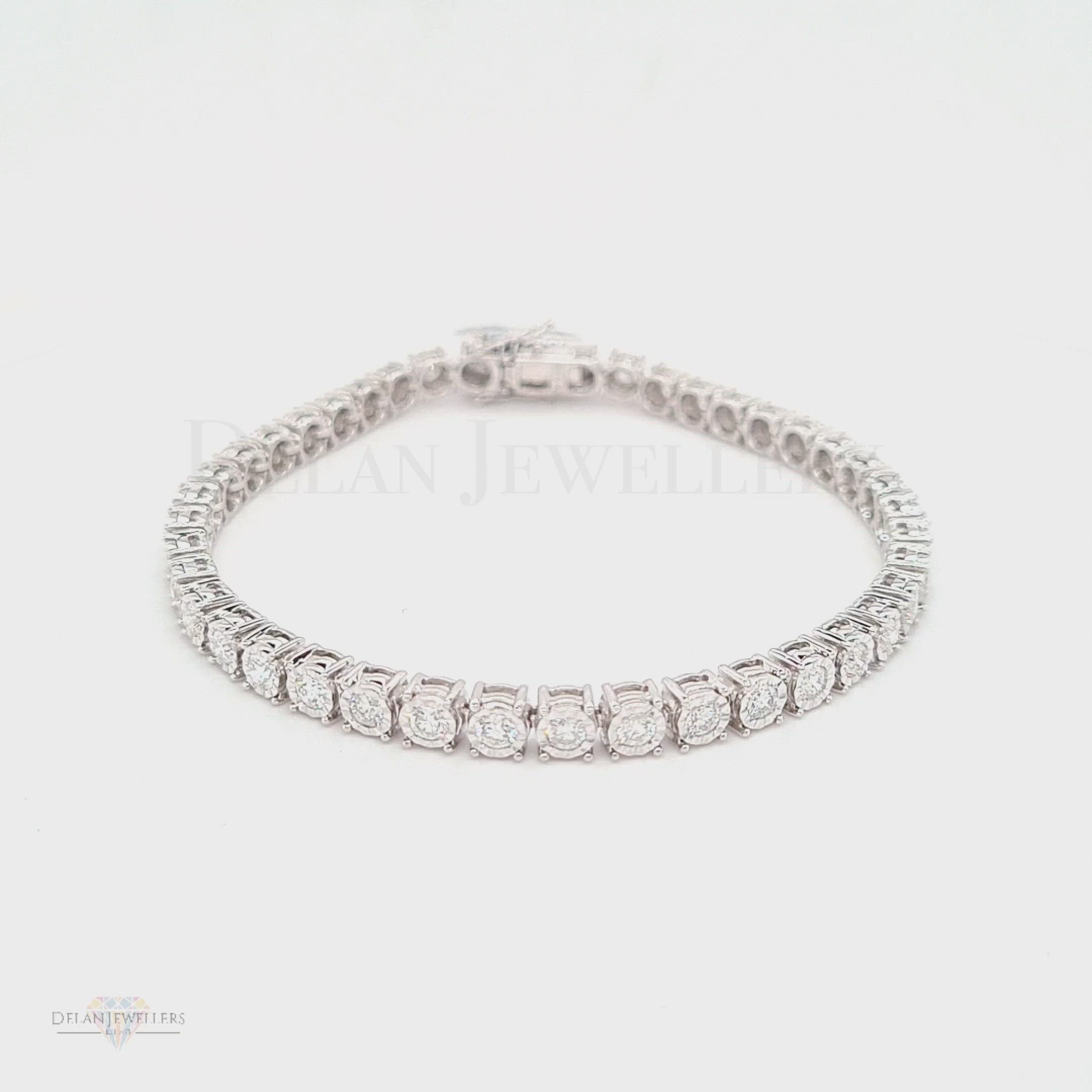 White Gold Diamond Tennis Bracelet - 3ct