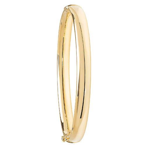 9Ct Gold Tube Hinged Bangle - BN086