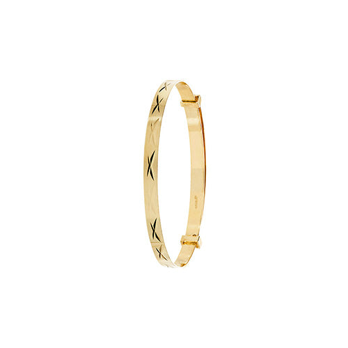 9Ct Gold Babies' Engraved Expandable Bangle - BN130/1