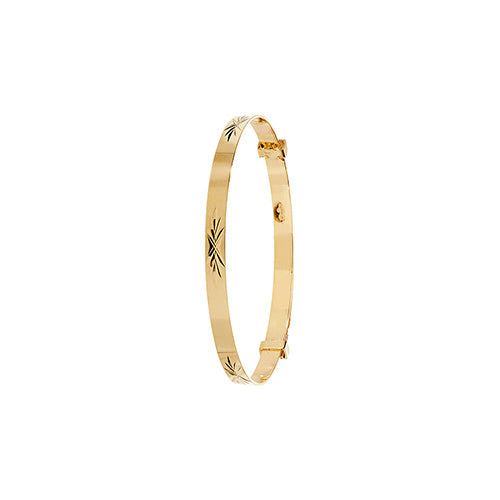 9Ct Gold Babies' Engraved Expandable Bangle - BN130/2