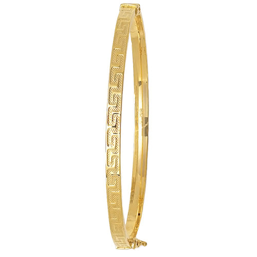 9Ct Gold Greek Key Style Bangle - BN170