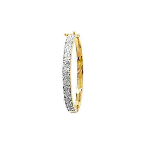 9ct Children's Bangle with Pave set CZ Stones