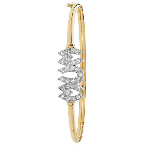 9Ct Gold Cz Mum Bangle - BN329