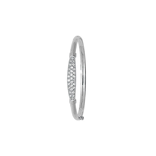 9Ct White Gold Babies' Cz Bangle - BN348BW