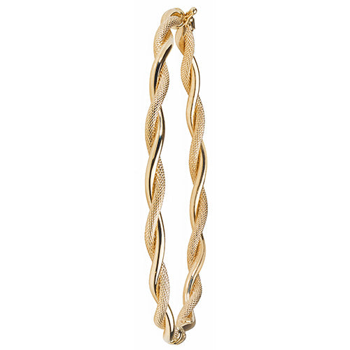 9Ct Gold Entwined Hinged Bangle - BN367