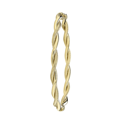 9Ct Gold Entwined Hinged Bangle - BN368