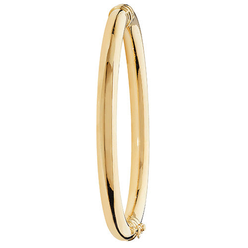 9Ct Gold Plain Hinged Bangle - BN37