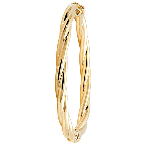 9Ct Gold Twisted Hinged Bangle - BN399