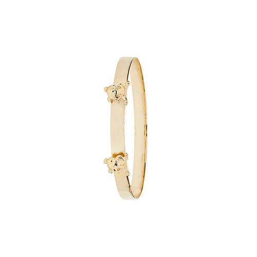 9Ct Gold Babies' Expandable Double Bear Bangle - BN405