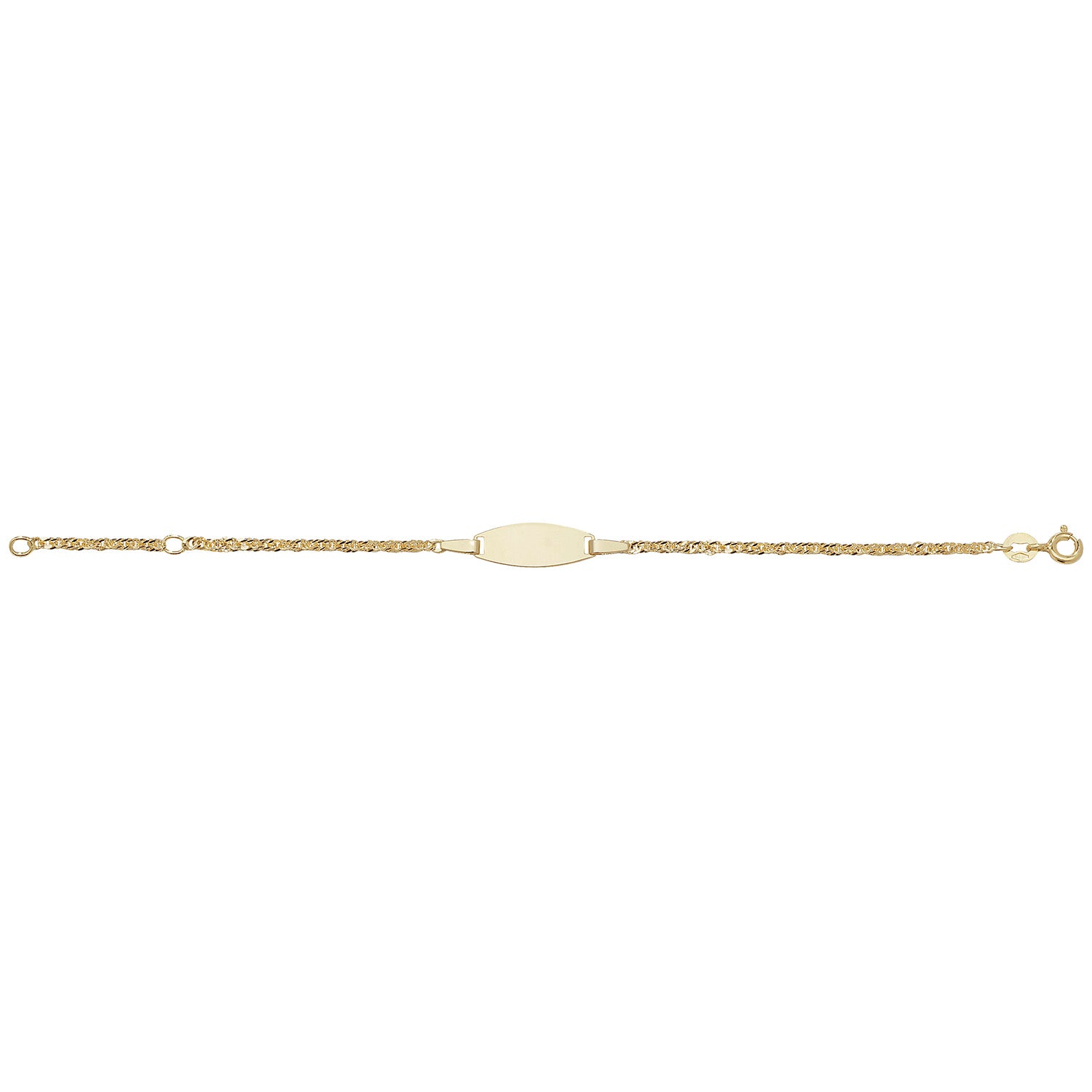 9ct Gold Babies' Oval Id Plate Bracelet - BR057