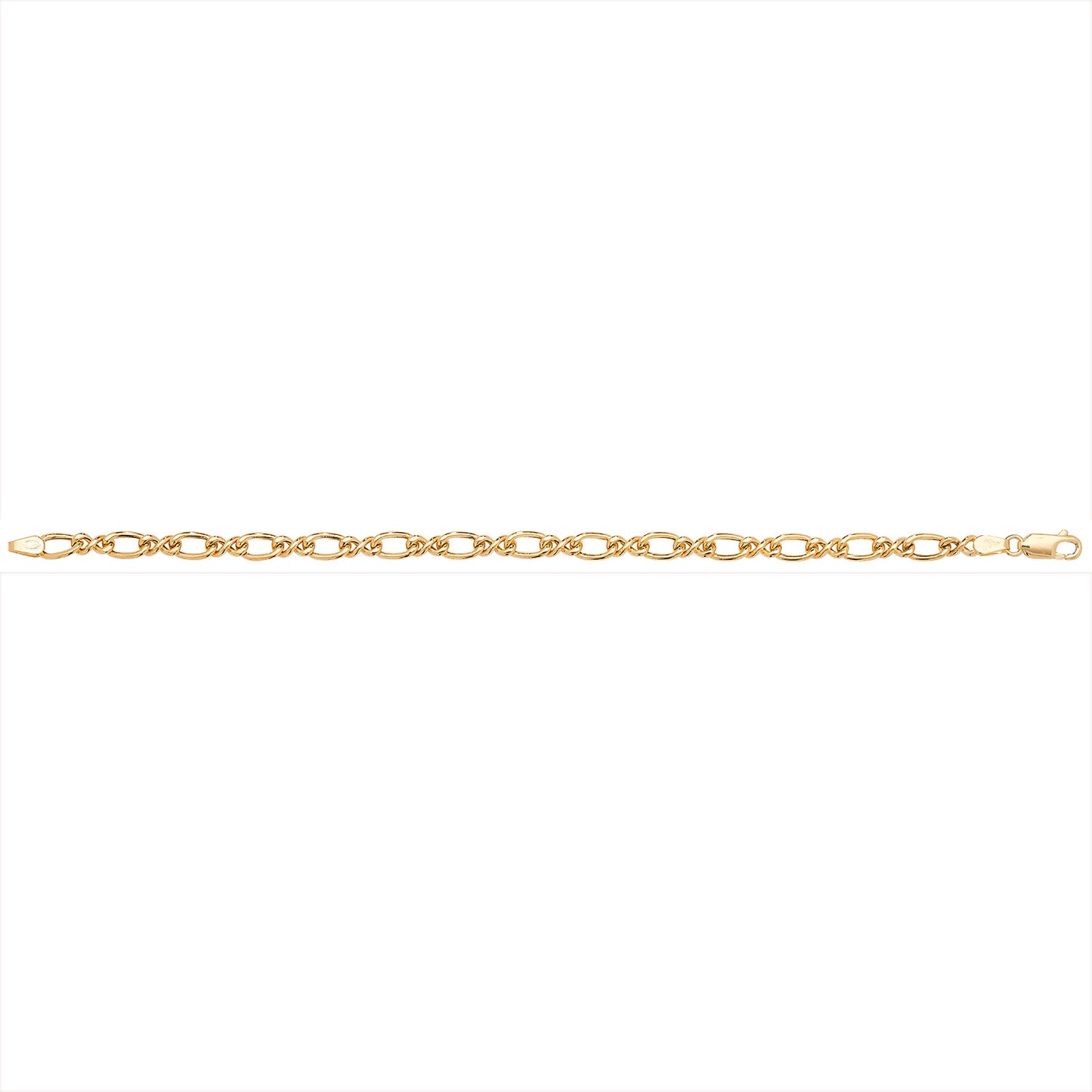 9Ct Gold Oval And Infinity Linked Fancy Bracelet - BR223